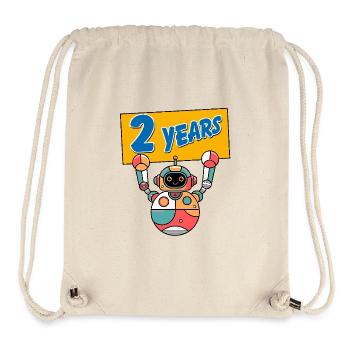 Ich bin 2 Jahre zweiter Geburtstag Roboter - Stanley/Stella recycelter Gym Bag - Naturweiß - Vorne