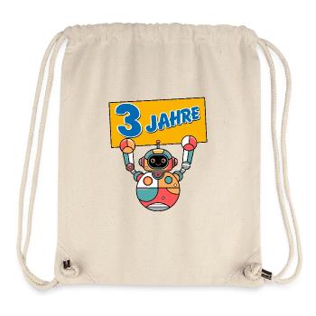 Ich bin drei 3 Jahre dritter Geburtstag Roboter - Stanley/Stella recycelter Gym Bag - Naturweiß - Vorne