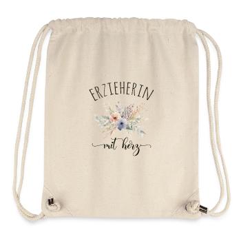 Erzieherin mit Herz - personalisierbares Design - Stanley/Stella recycelter Gym Bag - Naturweiß - Vorne