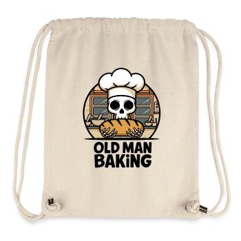 Old Man Baking Skull mit Bäckermütze mit Brot - Stanley/Stella recycelter Gym Bag - Naturweiß - Vorne