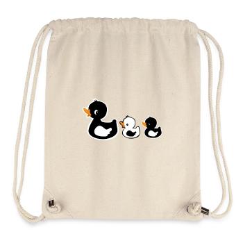 Duck Family - Mom with Ducklings Black and White - Stanley/Stella Recycled Gym Bag - natural - Front