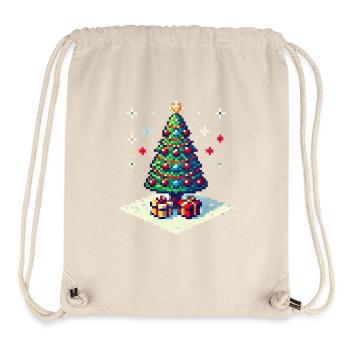 8 Bit Weihnachtsbaum - Stanley/Stella recycelter Gym Bag - Naturweiß - Vorne