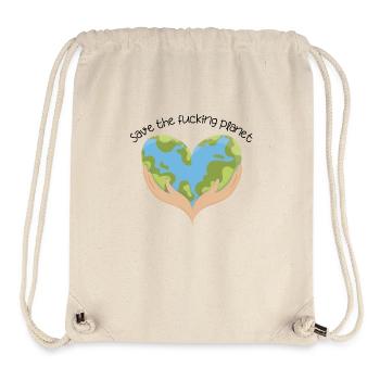 Save the f**ing planet - Stanley/Stella recycelter Gym Bag - Naturweiß - Vorne