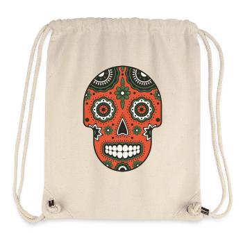 Retro Sugar Skull (Totenkopf) - Stanley/Stella recycelter Gym Bag - Naturweiß - Vorne