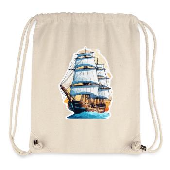 Bateau pirate / Bateau / Mer / Océan / Vagues - Sac à cordon recyclé Stanley/Stella - blanc naturel - Devant