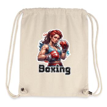 Boxerin / Sport / Kampf / Arena / Boxring / Fäuste - Stanley/Stella recycelter Gym Bag - Naturweiß - Vorne
