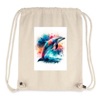 Ein sehr glücklicher Delfin - Stanley/Stella recycelter Gym Bag - Naturweiß - Vorne