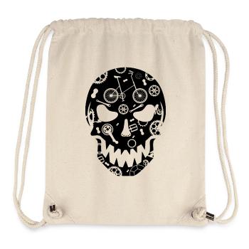 Skull Totenkopf Rowdy Bike Gothic Klapprad Bicycle - Stanley/Stella recycelter Gym Bag - Naturweiß - Vorne