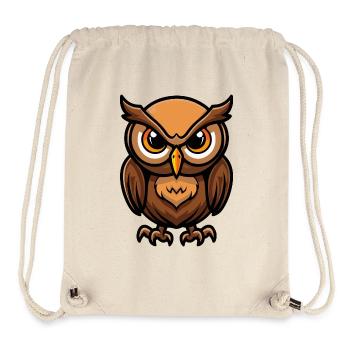 Eule Comic - Stanley/Stella recycelter Gym Bag - Naturweiß - Vorne