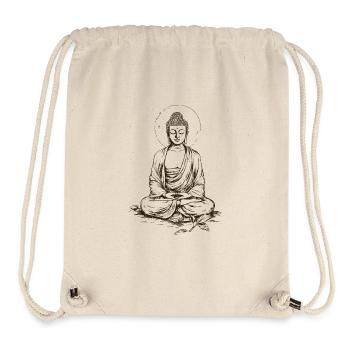Dessin à la main de Bouddha - Sac à cordon recyclé Stanley/Stella - blanc naturel - Devant