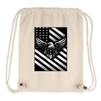 Weiß-schwarze US-Flagge - Stanley/Stella recycelter Gym Bag - Naturweiß - Vorne