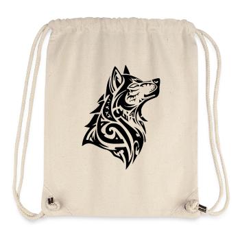 Tatouage Tribal Loup - Sac à cordon recyclé Stanley/Stella - blanc naturel - Devant