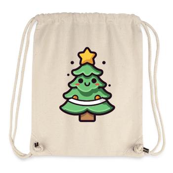 Illustration de sapin de Noël kawaii - Sac à cordon recyclé Stanley/Stella - blanc naturel - Devant