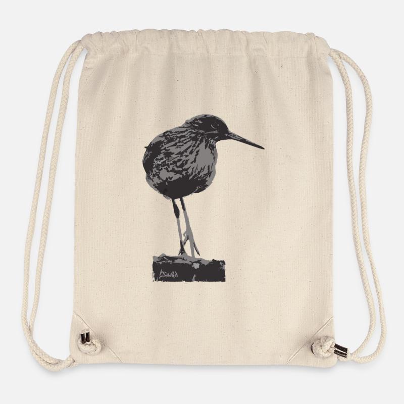 Rotschenkel - Monochrome Vogel Silhouette - Stanley/Stella recycelter Gym Bag - Naturweiß