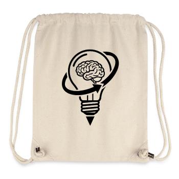 Le cerveau et la lampe – une idée créative - Sac à cordon recyclé Stanley/Stella - blanc naturel - Devant