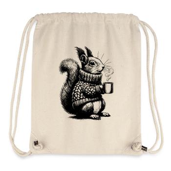 Eichhörnchen mit Tee - Stanley/Stella recycelter Gym Bag - Naturweiß - Vorne
