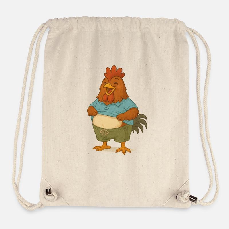 Funny Rooster in Sloth Style - Stanley/Stella Recycled Gym Bag - natural