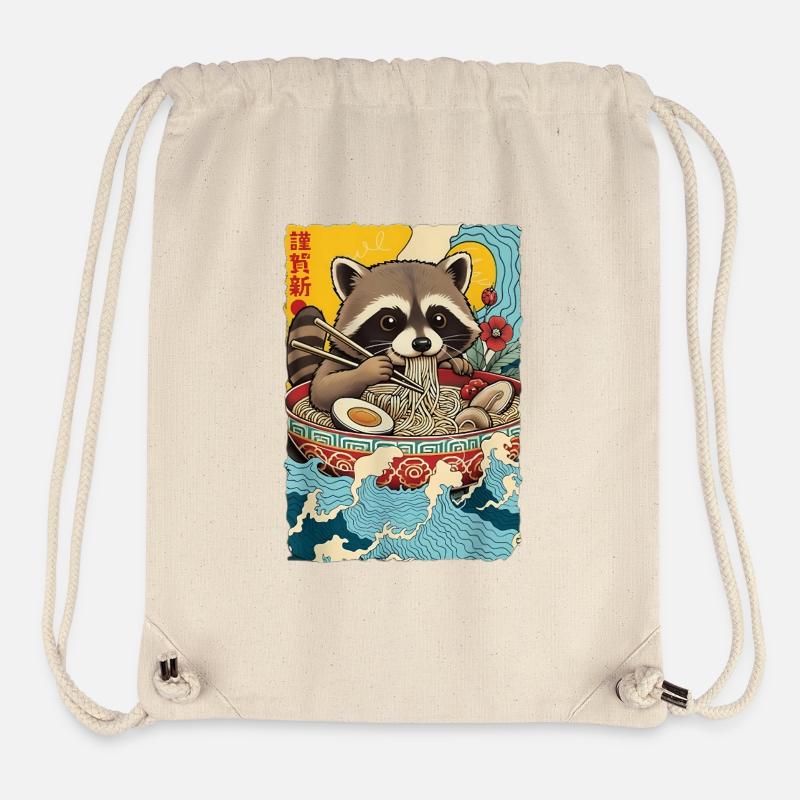 Waschbaer eats ramen noodles - Stanley/Stella Recycled Gym Bag - natural