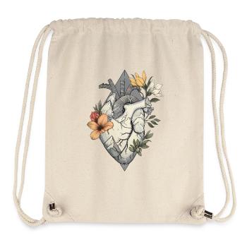 Anatomical heart with flowers and mountains - Stanley/Stella Recycled Gym Bag - natural - Front