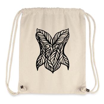 Corset à feuilles élégant – Art au trait inspiré de la nature - Sac à cordon recyclé Stanley/Stella - blanc naturel - Devant