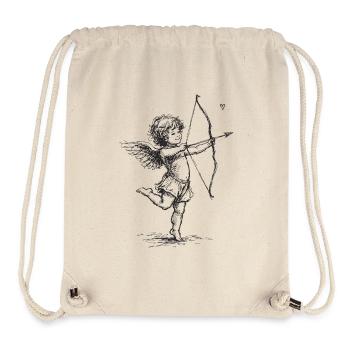 Cupidon Ange vintage avec dessin à l’arc et à la flèche - Sac à cordon recyclé Stanley/Stella - blanc naturel - Devant