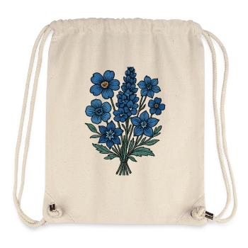 Blue Flower Bouquet - Stanley/Stella Recycled Gym Bag - natural - Front