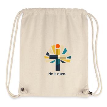 Resurrection He is Risen Easter Jesus - Stanley/Stella Recycled Gym Bag - natural - Front