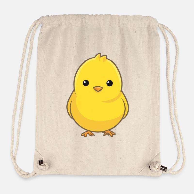 Poussin mignon style enfant charmant - Sac à cordon recyclé Stanley/Stella - blanc naturel