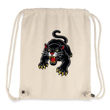 Leaping panther wild tattoo style - Stanley/Stella Recycled Gym Bag - natural - Front