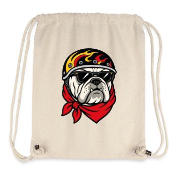 Bulldog biker motorcycle helmet rebel style - Stanley/Stella Recycled Gym Bag - natural - Front