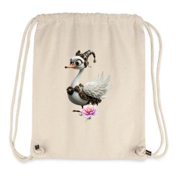 Florale Steampunk-Ente - Stanley/Stella recycelter Gym Bag - Naturweiß - Vorne