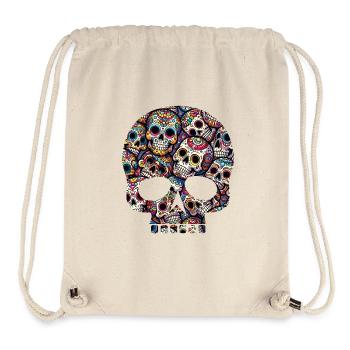 Buntes dekoratives Skullmuster - Stanley/Stella recycelter Gym Bag - Naturweiß - Vorne