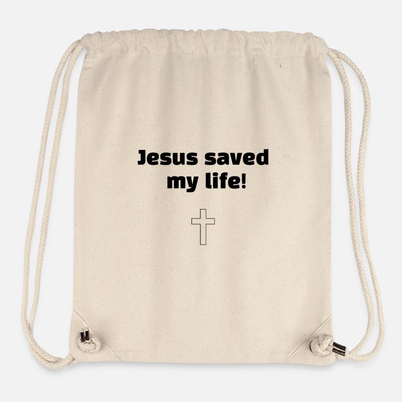 Jesus hat mir das Leben gerettet - Stanley/Stella recycelter Gym Bag - Naturweiß