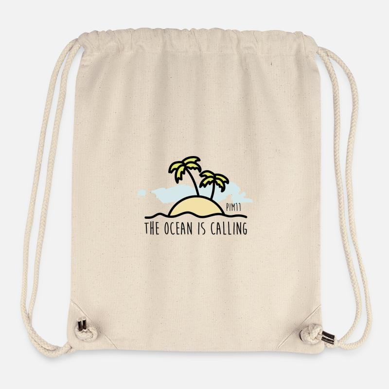 L’océan vous appelle - Sac à cordon recyclé Stanley/Stella - blanc naturel
