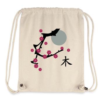 Kirsch Blüte-Cherry blossoms - Stanley/Stella recycelter Gym Bag - Naturweiß - Vorne