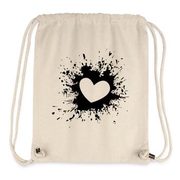 Heart black white - Stanley/Stella Recycled Gym Bag - natural - Front