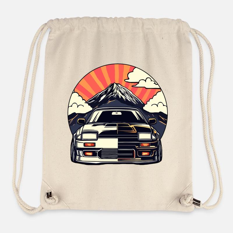 JDM-Auto Japanische Retro-Autorenn-Drift-Legende - Stanley/Stella recycelter Gym Bag - Naturweiß