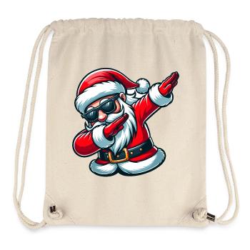 Père Noël avec des lunettes de soleil Déguisement de Noël - Sac à cordon recyclé Stanley/Stella - blanc naturel - Devant