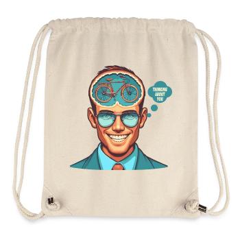 Achtsamer Fahrraddenker Illustration - Stanley/Stella recycelter Gym Bag - Naturweiß - Vorne