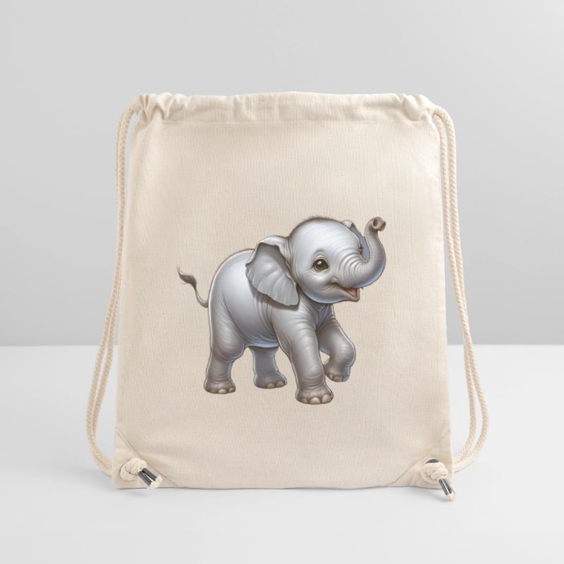 Conception d’éléphant mignon (bébé éléphant) Sac à cordon recyclé Stanley/Stella