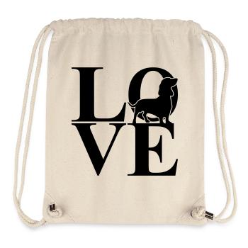Dachshund Love Dog Motif - Stanley/Stella Recycled Gym Bag - natural - Front