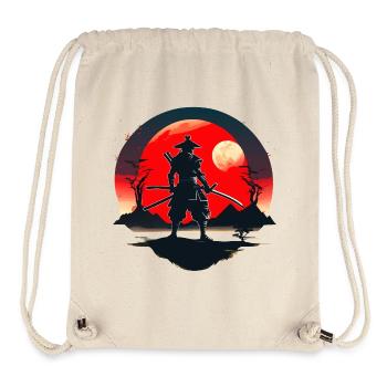 Samurai Silhouette with Red Moon Background - Stanley/Stella Recycled Gym Bag - natural - Front