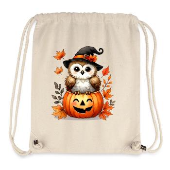 Halloween-Eule im Kürbis:herbstlicher Gruselspaß - Stanley/Stella recycelter Gym Bag - Naturweiß - Vorne