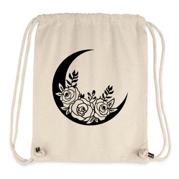 Schwarzer blühender Mond - Stanley/Stella recycelter Gym Bag - Naturweiß - Vorne
