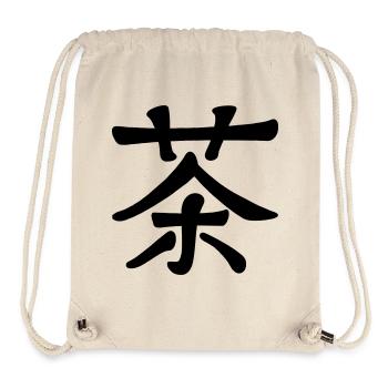 Le thé en calligraphie chinoise - Sac à cordon recyclé Stanley/Stella - blanc naturel - Devant