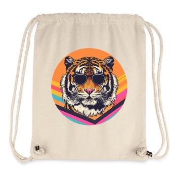 Retro Sonnenbrillen Tiger Illustration - Stanley/Stella recycelter Gym Bag - Naturweiß - Vorne