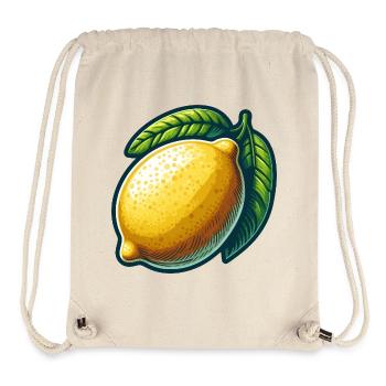 Bright Lemon with Graphic Leaves - Stanley/Stella Recycled Gym Bag - natural - Front