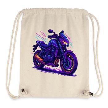 Ambiance moto néon - Sac à cordon recyclé Stanley/Stella - blanc naturel - Devant