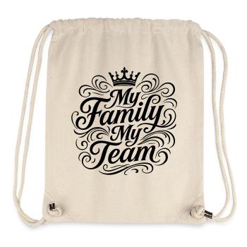 Mon équipe familiale dit couronne - Sac à cordon recyclé Stanley/Stella - blanc naturel - Devant