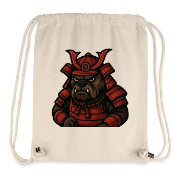 Bulldog Samurai Warrior in Red Battle Armor - Stanley/Stella Recycled Gym Bag - natural - Front